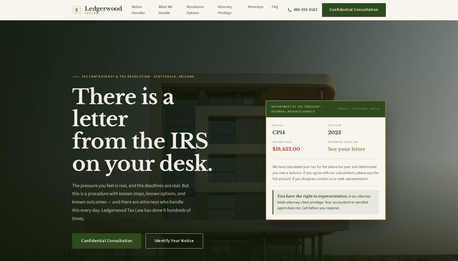 Ledgerwood Tax Law demo preview